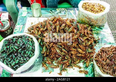 Insects/Bugs For Sale At The Central Market, Phnom Penh, Cambodia. Stock Photo