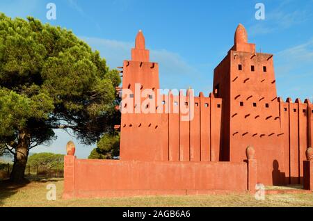 Adobe Architecture or Mud-Brick Construction of the Sudanese Mosque Frejus Var Provence France Stock Photo