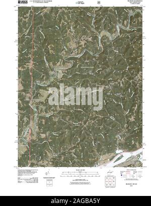 USGS TOPO Map Ohio WV Belmont 20110215 TM Restoration Stock Photo