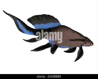 Scaumenacia Fish - Scaumenacia curta was a carnivorous lobed-fin lungfish that lived during the Devonian Period. Stock Photo