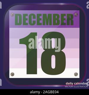 December 18 icon. For planning important day. Banner for holidays and ...