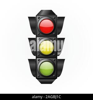 Traffic light on a white background. Vector illustration Stock Vector