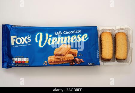 Fox's milk chocolate Viennese biscuits Stock Photo