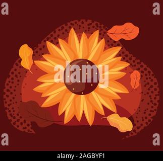 Sunflower design, Autumn season nature ornament garden decoration and thanksgiving day theme Vector illustration Stock Vector