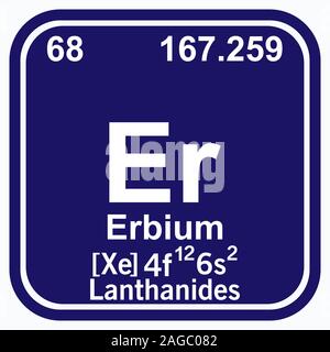 Erbium Periodic Table of the Elements Vector illustration eps 10 Stock Vector