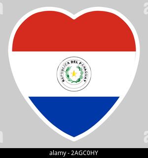 Paraguay Flag In Heart Shape Vector illustration Eps 10 Stock Vector