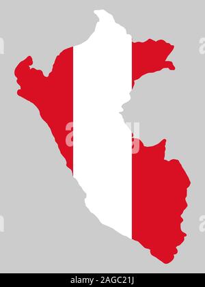 Peru Map flag Vector illustration Eps 10 Stock Vector