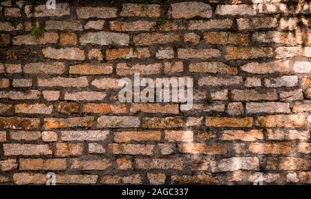 old brick wall, stone wall background Stock Photo