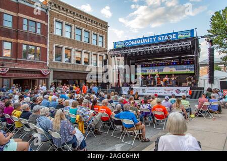 Bluegrass band Danny Paisley and the Southern Grass performing at the 2019 National Folk Festival, Salisbury, Maryland, USA. Stock Photo