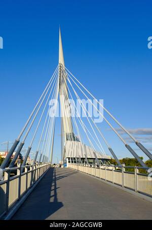 The Esplanade Riel Footbridge in downtown Winnipeg, Manitoba Stock Photo