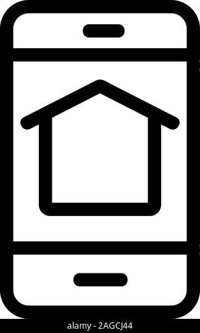 Smart house icon vector. Isolated contour symbol illustration Stock Vector