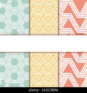 Pattern striped blue yellow and red frames, Background abstract texture art wallpaper template and decoration theme Vector illustration Stock Vector