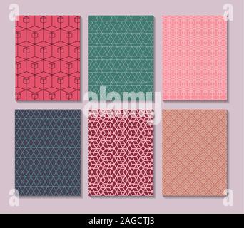 Pattern and striped frames, Background abstract texture art wallpaper template and decoration theme Vector illustration Stock Vector