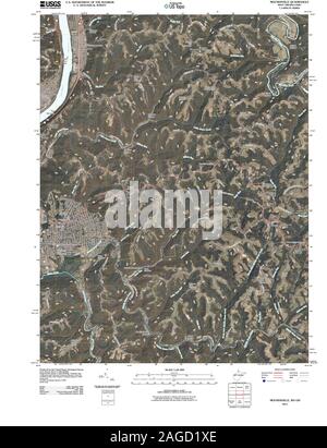 USGS TOPO Map Ohio WV Moundsville 20110125 TM Restoration Stock Photo