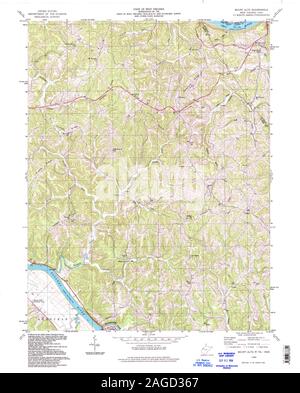 USGS TOPO Map Ohio WV Mount Alto 701099 1994 24000 Restoration Stock Photo