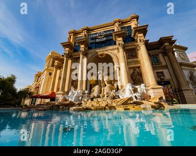 Las Vegas, DEC 17:  Apollo Fountain of The forum Shops on DEC 17, 2019 at Las Vegas, Nevada Stock Photo