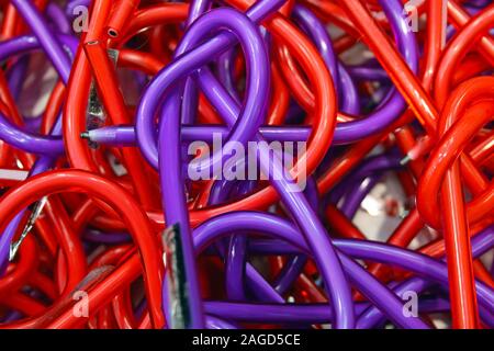 bendable and flexible plastic pens Stock Photo