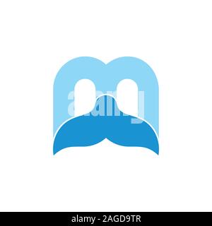letter m fish whale tail design symbol vector Stock Vector