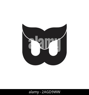 letter w fish whale tail design symbol vector Stock Vector