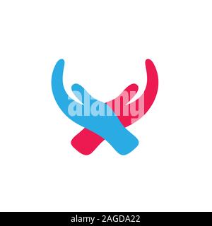 hand care simple cross design vector Stock Vector