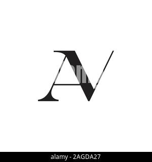 letter av simple geometric linked elegant simple logo vector Stock Vector