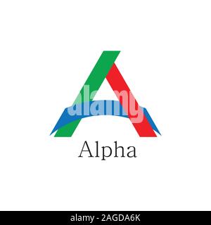 letter a alpha colorful paper linked logo vector Stock Vector