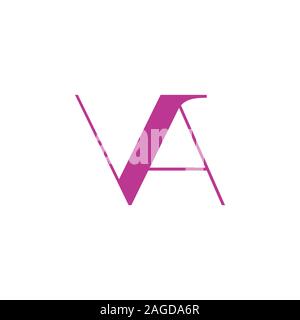 letter av simple geometric linked elegant simple logo vector Stock Vector
