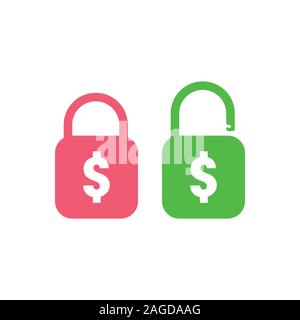 money lock unlock symbol vector Stock Vector
