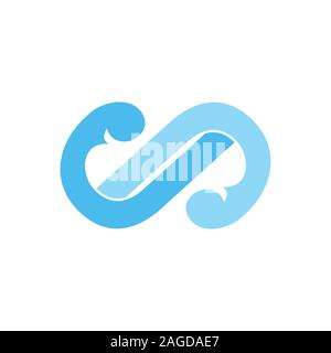 linked wavy shape logo vector Stock Vector