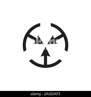 center arrow geometric linear logo vector Stock Vector