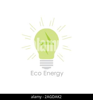 electric bolt green eco energy shine design vector Stock Vector