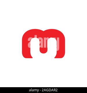 letter um negative space simple logo vector Stock Vector