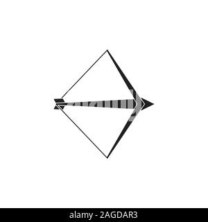 bow arrow simple geometric logo vector Stock Vector