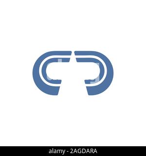 letter cc stripes geometric logo vector Stock Vector