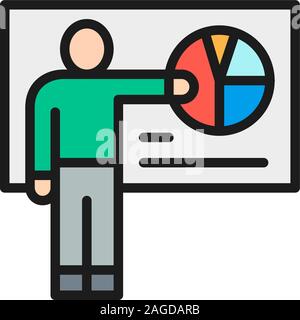 Training, presentation, conference color line icon. Isolated on white background Stock Vector