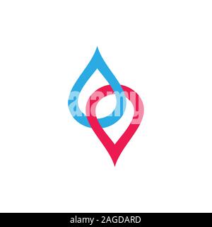 linked water drop simple logo vector Stock Vector