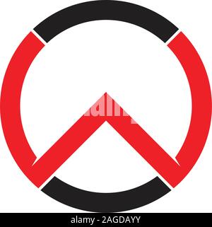 letter ow geometric line circle logo vector Stock Vector