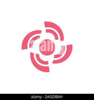 swirl sun stripes geometric turbine logo vector Stock Vector