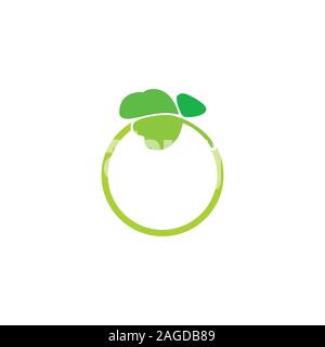 simple circle leaf parsley design logo vector Stock Vector