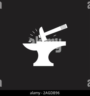 springkel hammer iron blacksmith symbol logo vector Stock Vector