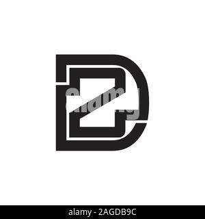 letter dz simple geometric linear logo vector Stock Vector