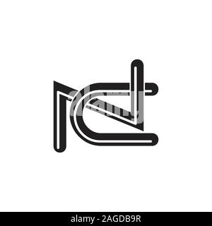 letters nc linked flat monogram logo vector Stock Vector