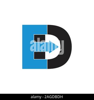letter ed geometric arrow logo vector Stock Vector