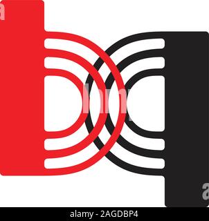 letter bq stripes geometric simple logo vector Stock Vector