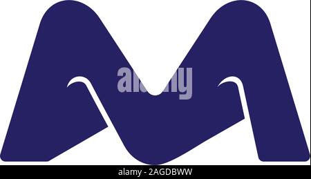 leter m 3d flat geometric logo vector Stock Vector