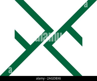 letter ft simple line geometric logo vector Stock Vector