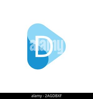 letter d triangle drop water geometric logo vector Stock Vector