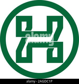 letter h z infinity line logo vector Stock Vector