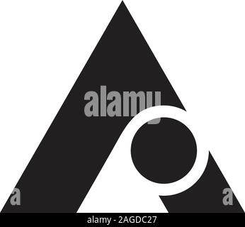 letter a triangle arrow curve dot geometric logo vector Stock Vector