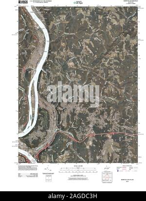 USGS TOPO Map Ohio WV Weirton 20101229 TM Restoration Stock Photo